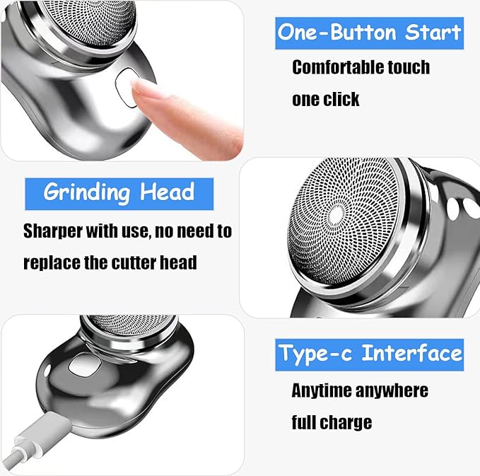 Mini Shaver Portable Electric Shaver, Electric Razor 6 Blade New Pocket Portable Electric Shaver For Men